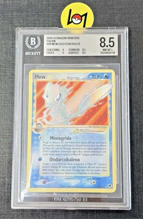 Pokemon Mew Gold Star BGS8.5 Holo Ex Dragon Frontiers Italiano Holo 101 BGS 8.5