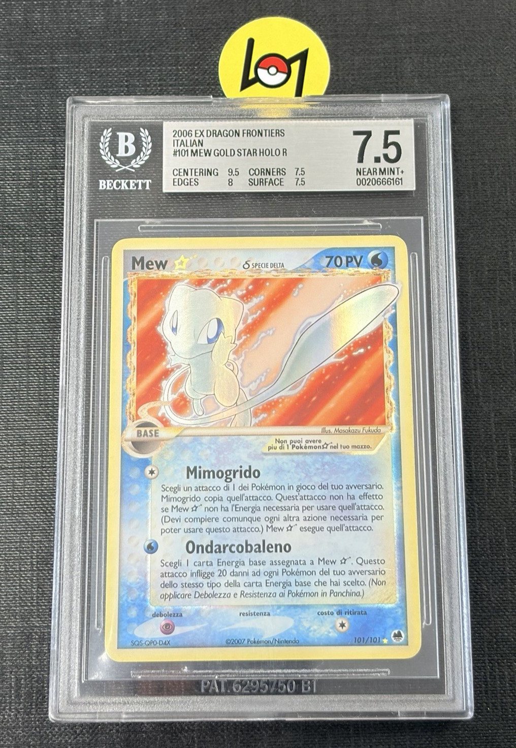 Pokemon Mew Gold Star BGS7.5 Ita Holo 2006 Ex Dragon Frontiers BGS 7.5 Italiano – Foto 1