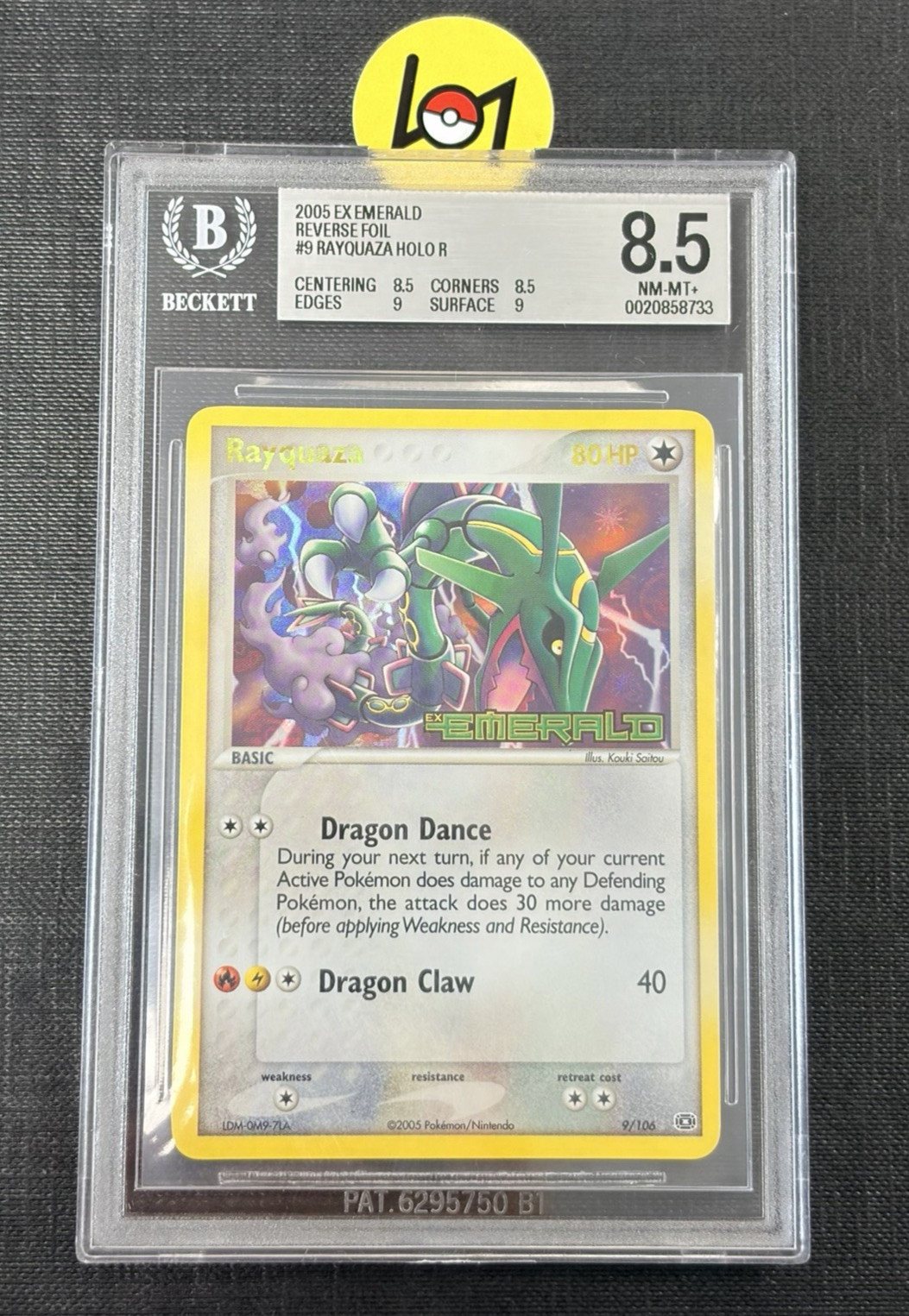 Pokemon Rayquaza BGS8.5 Ex Emerald 2005 Reverse Holo Stamped English #9 BGS 8.5 – Foto 1